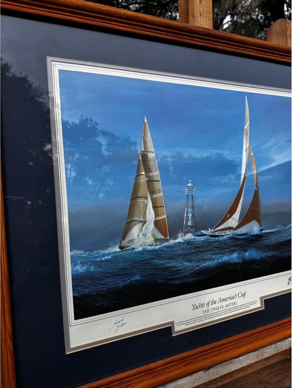 Vintage Yachts Of The America’s Cup Framed Special Edition Sailing Art 30.5x24.5 - Picture 7 of 11